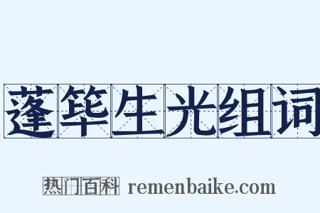 蓬筚生光组词是什么意思的图片